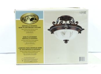 Bercello Estates Volterra Bronze Flushmount Ceiling Mount Light Fixture Lamp