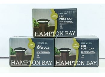 3 Boxes Of Hampton Bay Low Voltage Cap Light Black Integrated LED 4x4 Or 6x6 Deck Post