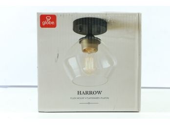 Globe Electric Harrow 1-Light Matte Black Semi-Flush Mount Ceiling Light