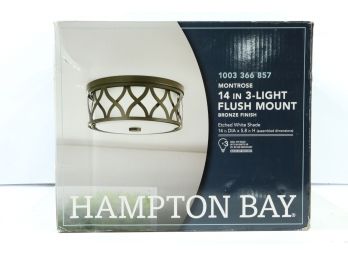 Hampton Bay Montrose 14 In. 3-Light Bronze Flush Mount 23987