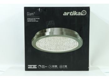 Artika Glam 13.5 In. 1-Light Chrome Modern LED Flush Mount Ceiling Light