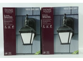 2 Home Decorators Collection 2422-PIR 1-Light Black Motion LED Wall Lantern Sconce