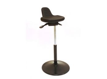 ShopSol Black Seat And Back Pneumatic Sit-Stand Stool With Black Base