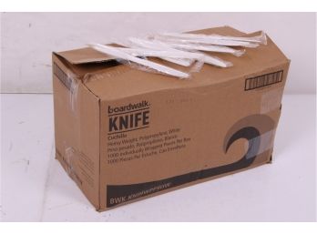 Boardwalk Heavyweight Wrapped Cutlery, Knife, White, 1000 Knives