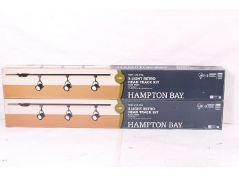 2 Hampton Bay 44 In. 3-Light Black LED Linear Track Lighting Retro Kit