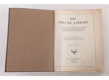1928 Edition 'The Volume Library' Includes Color Illustrations And Fold Out Maps