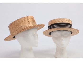 2 Early 1900's Straw Hats - See Description