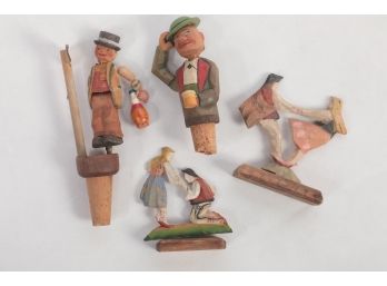 Grouping Early 1900's German Hand Carved Wood Pieces