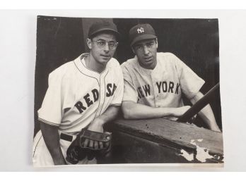 Circa 1930's Photograph Danny MacFayden, Red Sox With Joe DiMaggio NY Yankees
