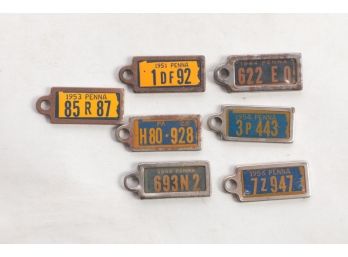 7 1940-50 Pennsylvania Liscense Plate Key Chain Fobs - Disabled American Vets