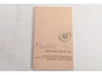 1981 Cadillac Owner's Manual