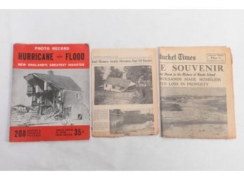 1938 Hurricane & Flood (CT) Magazine Aong With News Paper Articles