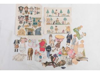 Grouping Of Early 1900's Paper Dolls