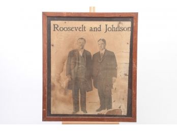 Framed Original 1912 Woodrow Wilson Hiram Johnson Campaign Broadside / Poster