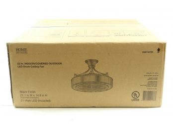 HDC SFL-550L3 Windara 22' LED Indoor/Outdoor Black Ceiling Fan Light Kit Remote NEW
