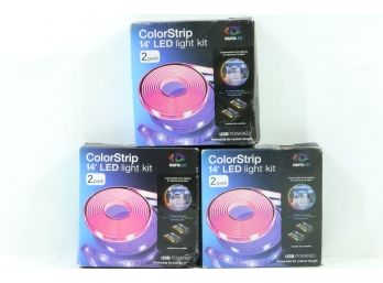 3 Tzumi Aura LED 2-pack 14 Ft. ColorStrip Light Kit Trimmable & Flexible New
