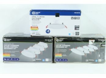 3 Boxes Of Commerical Electric 91475 4 Pack 4in Slim LED Color Changing Recessed Kit