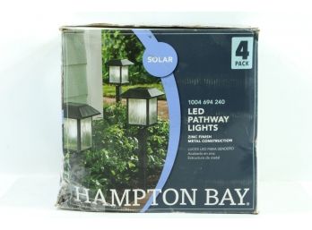 Hampton Bay 15 Lumens Gray Solar LED Path Light Set With Vintage Bulb (4-Pack)