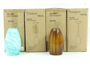 4 Vaxcel - Milano - 1 Light Mini Pendant In Contemporary Style 9.75 Inches Tall 3 Brown 1 Teal New