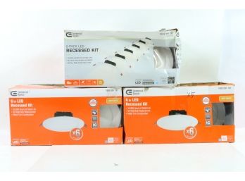 3 Commercial Electric 6 In. White Flush Round LED Recessed Lighting Kit 6-Pack