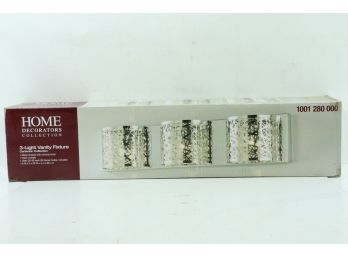 Home Decorations Carterton 3-Light Chrome Vanity Light With Crystal Accents New