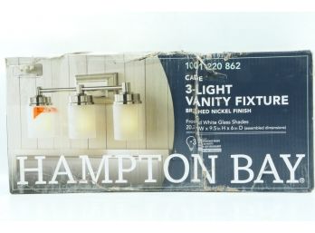 Hampton Bay Cade 3-Light Brushed Nickel Vanity Frosted Glass Shades