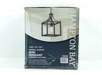 Hampton Bay Boswell Quarter 9-1/2 In. 1-Light Black Farmhouse Kitchen Light