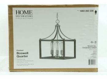 Hampton Bay Boswell Quarter 14 In. 3-Light Vintage Brass Farmhouse Chandelier