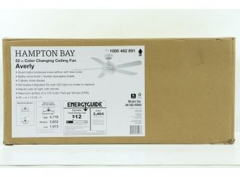 Hampton Bay Averly 52 In. LED Matte White Ceiling Fan W/ Light  Remote Control