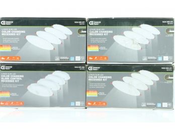 4 Commercial Electric Ultra Slim 6' Color Selectable Recessed LED Kit 4-pk