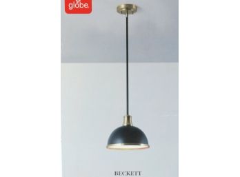 Globe Electric Beckett 1-Light Matte Black Pendant Light W/ Metal Shade