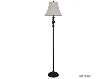 Decor Therapy Walter 62 In. Walnut Floor Lamp With Fabric Shade