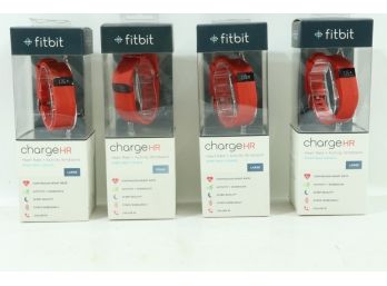 4  Red Fitbit Charge HR Heart Rate Fitness Activity Sleep Tracker Wristband New