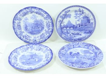 4 Vintage The Spode Blue Room Collection Plates 10'