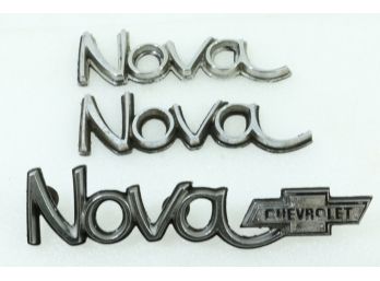 Group Of Vintage Chevy Nova Car Emblems