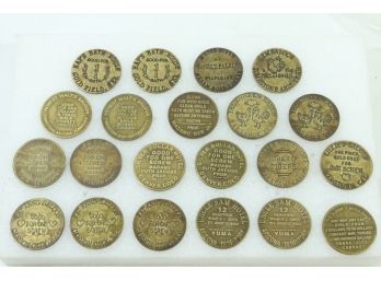 Group Of 21  Brass Brothel Tokens