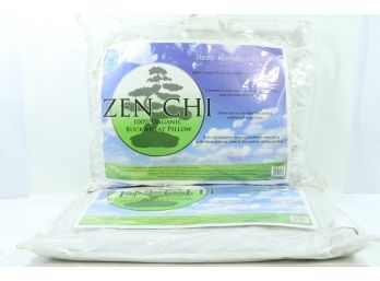 2 ZEN CHI Buckwheat Pillow- Organic Twin Size (20'X26') W Natural Cooling