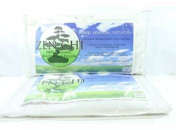 Pair Of Zen Chi Buckwheat Pillow- Organic King Size (20'X36') W Natural Cooling