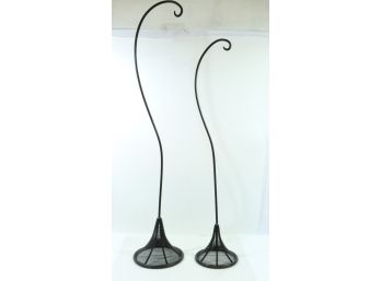 Pair Of Wrought Iron Black Plant Holders