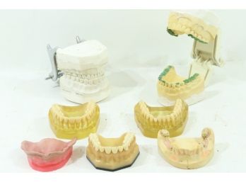 Group Of Vintage Dental Teeth Cast Medical Oddity Dentist Tooth Impression Molds