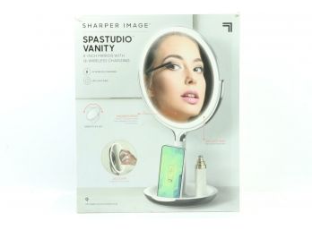 Sharper Image SpaStudio Vanity Sound 9-inch LED Mirror