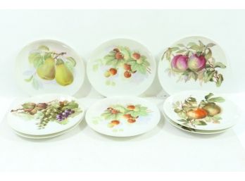 Group Of Antique J&C Louise Bavaria Fruit Plates Some Signed A KOCH