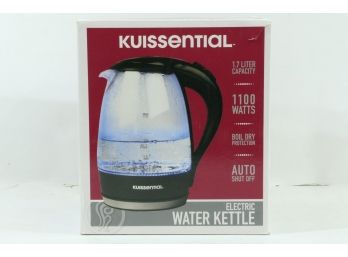 Stainless Steel Electric Water Kettle, LED Light Indicator, Black, 1.7 Liter New