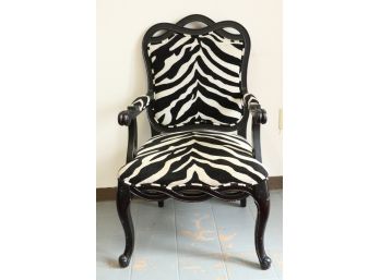 Vintage Black & Zebra Print Upholstered Chair