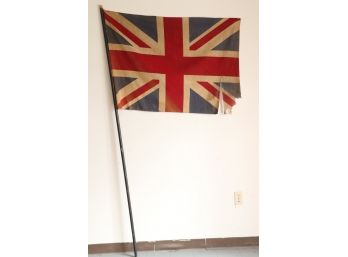 Vintage Union Jack Flag Wool Antique Cloth United Kingdom  British Made WWII??