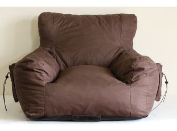 Loungie Comfy Nylon Bean Bag Chair/Lounge Chair/Memory Foam Chair Floor Arm Chair, Brown Never Used
