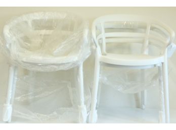 Set Of 4 Heavy Gauge Plastic Outdoor/Indoor Dining Chairs New
