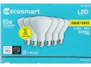 4 EcoSmart 65-Watt Equivalent BR30 Dimmable LED Light Bulb Bright White (6-Pack)