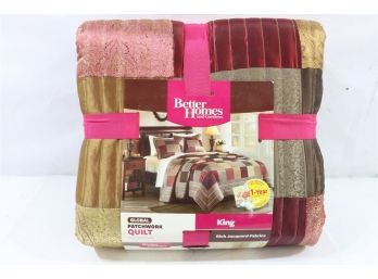 Better Homes And Gardens King Size Global Patchwork Quilt New