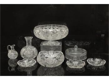Large Group Of Antique Cut Glass And Cristal
